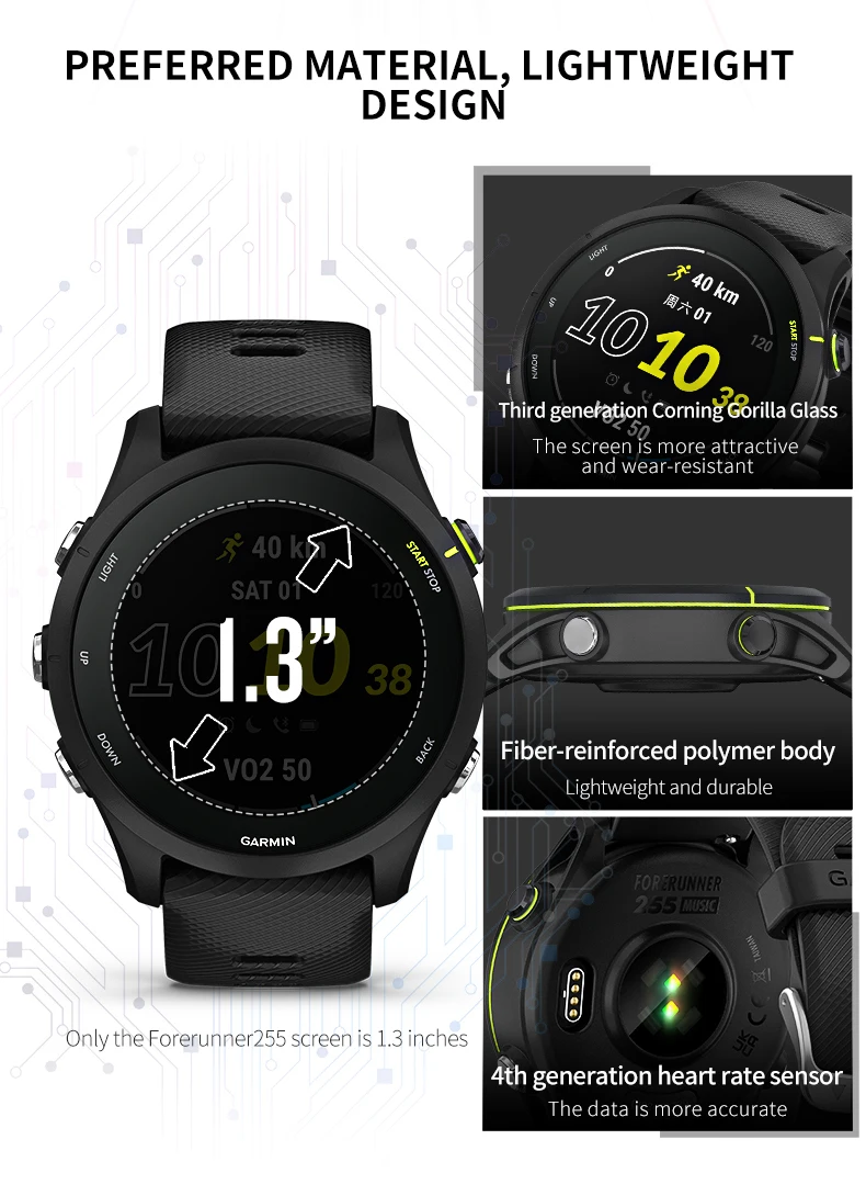 Garmin Forerunner 255 Professional Running, Riding, Swimming, Triathlon Marathon Track and Field Training smartwatch — изображение 11
